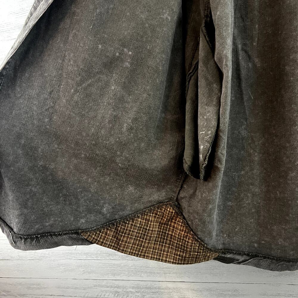 Dress Up Gray Corduroy & Plaid Shacket Size L - Picture 5 of 11